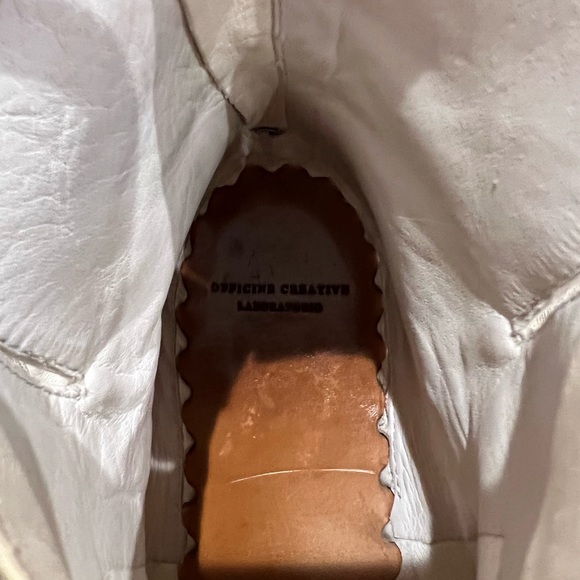 Officine Creative white graphite leather ankle boots - Picture 8 of 11